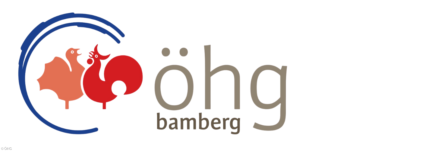 Logo der Ökumenischen Hochschulgemeinde mit zwei Hahn und Henne
