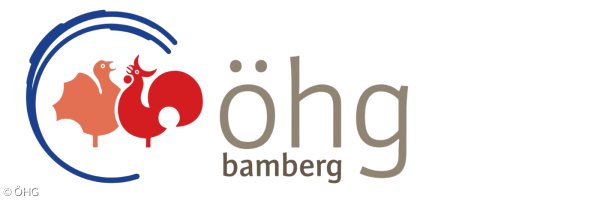 Logo der Ökumenischen Hochschulgemeinde mit zwei Hähnen