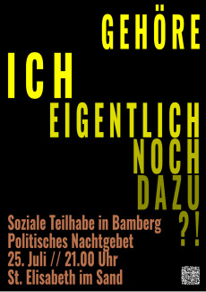 gelbe schrift auf schwarzem Grund: Gehöre ich eigentlich noch dazu?