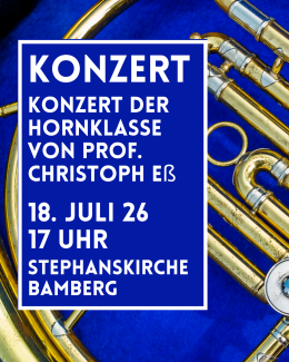 ein Horn auf einem blauen Hintergrund