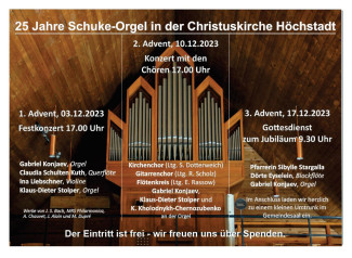Jubiläumsprogramm im Advent
