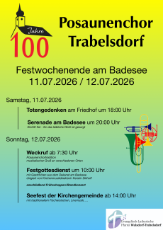 Plakat zu 100 Jahre Posaunenchor Trabelsdorf