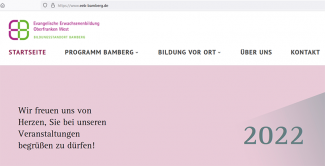 Screenshot Startseite EEb Bamberg