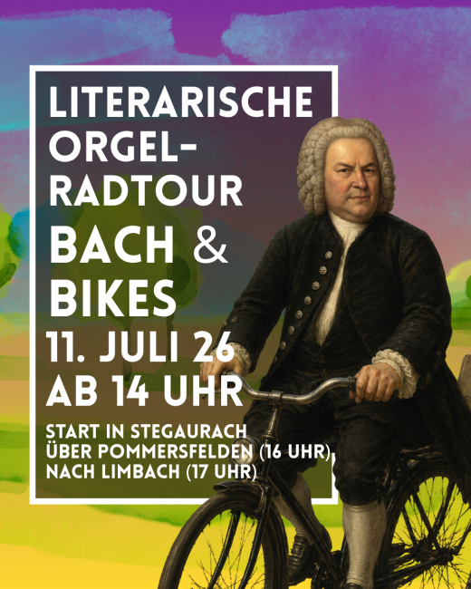Johann Sebastian Bach auf einem Fahrrad