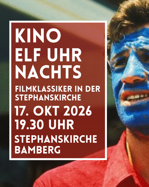 ein Mann mit blauem Gesicht