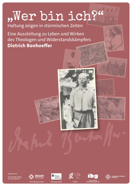 ein Plakat mit einem Bild von Dietrich Bonhoeffer