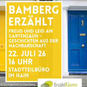 eine blaue und eine gelbe Haustür nebeneinander